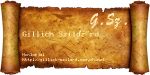 Gillich Szilárd névjegykártya