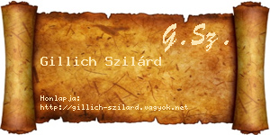 Gillich Szilárd névjegykártya